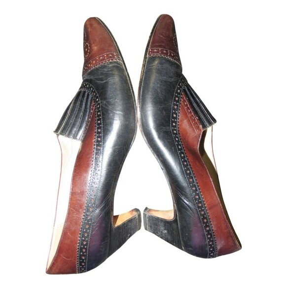 Enzo Angiolini Saddle Oxford Two Toned Brazilian Leather Pumps size 10 - Picture 7 of 10